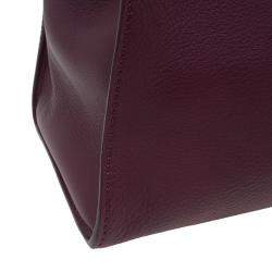 Pre Owned Fendi Burgundy Leather Large Peekaboo Top Handle Bag