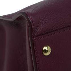 Pre Owned Fendi Burgundy Leather Large Peekaboo Top Handle Bag