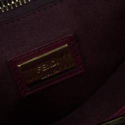 Pre Owned Fendi Burgundy Leather Large Peekaboo Top Handle Bag