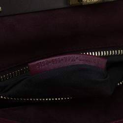 Pre Owned Fendi Burgundy Leather Large Peekaboo Top Handle Bag