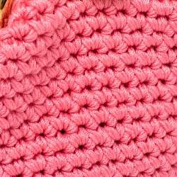 Pre Owned Fendi Pink Woven Fabric Framed Coin Purse 