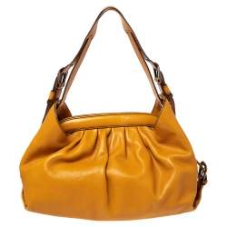 Pre Owned Fendi Mustard Leather Doctor Hobo