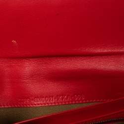 Pre Owned Fendi Orange Zucchino Patent Leather Continental Wallet
