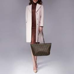 مملوكة مسبقًا حقيبة يد توتس فندي رول شوبر كانفاس توباكو زوكا مقوى صغيرة