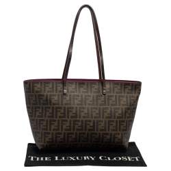 مملوكة مسبقًا حقيبة يد  توتس فندي رول شوبر كانفاس توباكو زوكا مقوى صغيرة