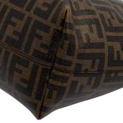 مملوكة مسبقًا حقيبة يد توتس فندي رول شوبر كانفاس توباكو زوكا مقوى صغيرة