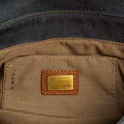 Pre Owned Fendi Blue Denim Chef Shoulder Bag
