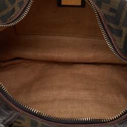 Pre Owned Fendi Tobacco Zucca Canvas And Leather Spy Hobo
