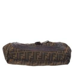 Pre Owned Fendi Tobacco Zucca Canvas And Leather Spy Hobo