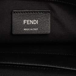 Pre Owned Fendi Black Leather Small Divisa F Wallet On Chain Clutch