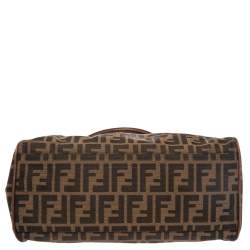 Pre Owned Fendi Tobacco Zucca Canvas and Leather Chef De Jour Bag