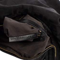 Pre Owned Fendi Black Zucca Canvas and Leather Chef Chain Link Hobo