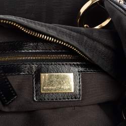 Pre Owned Fendi Black Zucca Canvas and Leather Chef Chain Link Hobo