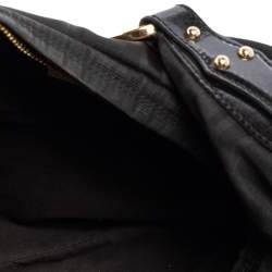 Pre Owned Fendi Black Zucca Canvas and Leather Chef Chain Link Hobo