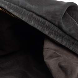 Pre Owned Fendi Black Zucca Canvas and Leather Chef Chain Link Hobo