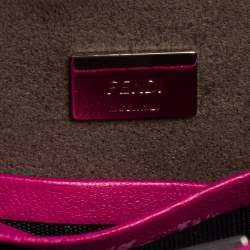 Pre Owned Fendi Fuchsia Leather Micro Peekaboo Crossbody Bag