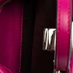 Pre Owned Fendi Fuchsia Leather Micro Peekaboo Crossbody Bag