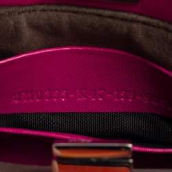 Pre Owned Fendi Fuchsia Leather Micro Peekaboo Crossbody Bag