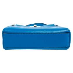 Pre Owned حقيبة كروس فندي مايكرو بيكابوو جلد أزرق