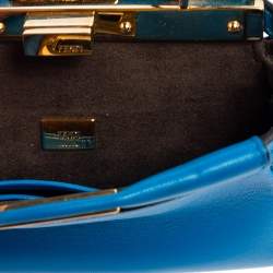 Pre Owned حقيبة كروس فندي مايكرو بيكابوو جلد أزرق