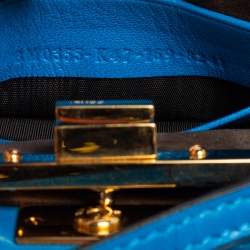 Pre Owned حقيبة كروس فندي مايكرو بيكابوو جلد أزرق