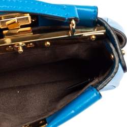 Pre Owned حقيبة كروس فندي مايكرو بيكابوو جلد أزرق