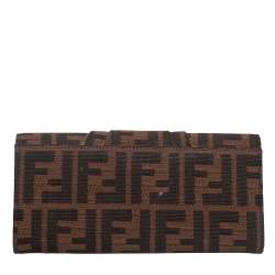 مملوكة مسبقًا Fendi Tobacco Zucca Canvas Mia Continental Wallet