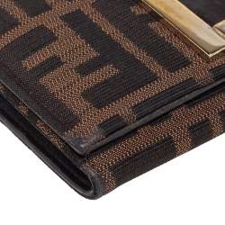 مملوكة مسبقًا Fendi Tobacco Zucca Canvas Mia Continental Wallet