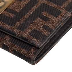 مملوكة مسبقًا Fendi Tobacco Zucca Canvas Mia Continental Wallet