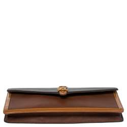 Pre Owned Fendi Tricolor Leather and Patent Leather Trim Fendista Envelope Clutch