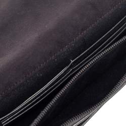 Pre Owned Fendi Metallic Grey Leather Studded Clutch