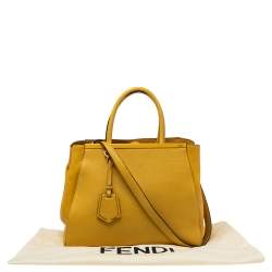 Pre Owned Fendi Yellow Leather Medium 2Jours Tote