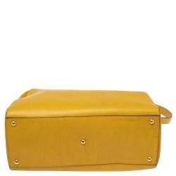 Pre Owned Fendi Yellow Leather Medium 2Jours Tote