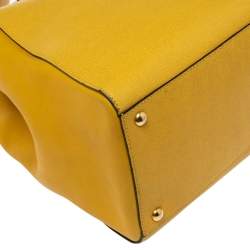 Pre Owned Fendi Yellow Leather Medium 2Jours Tote