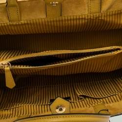 Pre Owned Fendi Yellow Leather Medium 2Jours Tote
