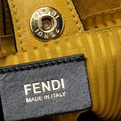 Pre Owned Fendi Yellow Leather Medium 2Jours Tote