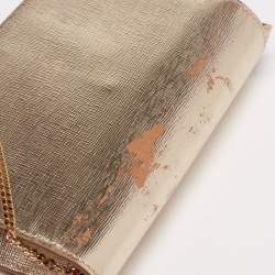 Pre Owned محفظة فندي تيوب أون جلد ذهبي لامع بسلسلة