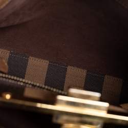 Pre Owned Fendi Dark Brown Leather Medium Peekaboo Top Handle Bag