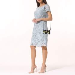 Pre Owned حقيبة كلتش فندي مايكرو مونستر فرو وجلد أسود