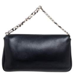 Pre Owned حقيبة كلتش فندي مايكرو مونستر فرو وجلد أسود