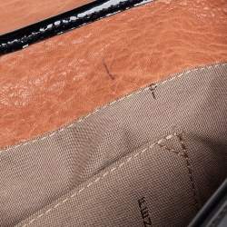 Pre Owned حقيبة كتف فندي B جلد وجلد لامع بني/ أسود مزخرفة