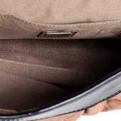 Pre Owned حقيبة كتف فندي B جلد وجلد لامع بني/ أسود مزخرفة