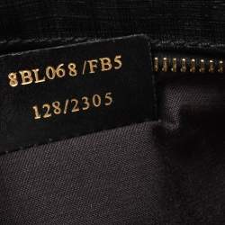 Pre Owned Fendi Black/Grey Zucchino Canvas Small Forever Bauletto Boston Bag