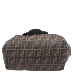 Pre Owned Fendi Tobacco Zucca Canvas And Leather Borsa B Hobo 