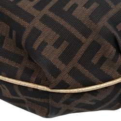 Pre Owned Fendi Tobacco Zucca Canvas and Leather Chef Chain Link Hobo