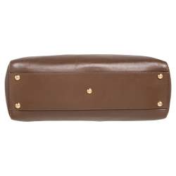 مملوكة مسبقًا حقيبة فندي بيكابو جلد بني داكن يد علوية متوسطة