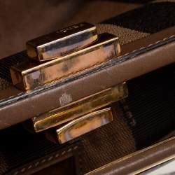 مملوكة مسبقًا حقيبة فندي بيكابو جلد بني داكن يد علوية متوسطة