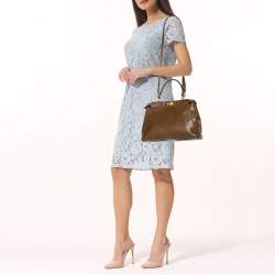 مملوكة مسبقًا حقيبة فندي بيكابو جلد بني داكن يد علوية متوسطة