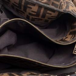 Pre Owned Fendi Tobacco Zucca Canvas and Patent Leather Large Mia Tote
