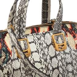 Pre Owned Fendi Multicolor Watersnake Chameleon Satchel
